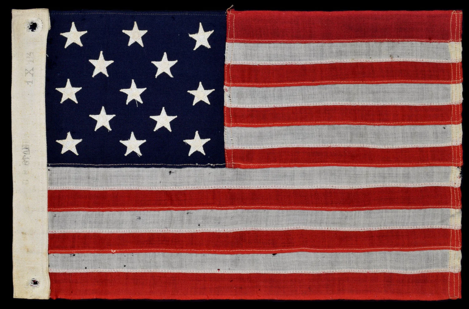 13 Star Antique Flag with a 3-2-3-2-3 Star Pattern | The Smallest